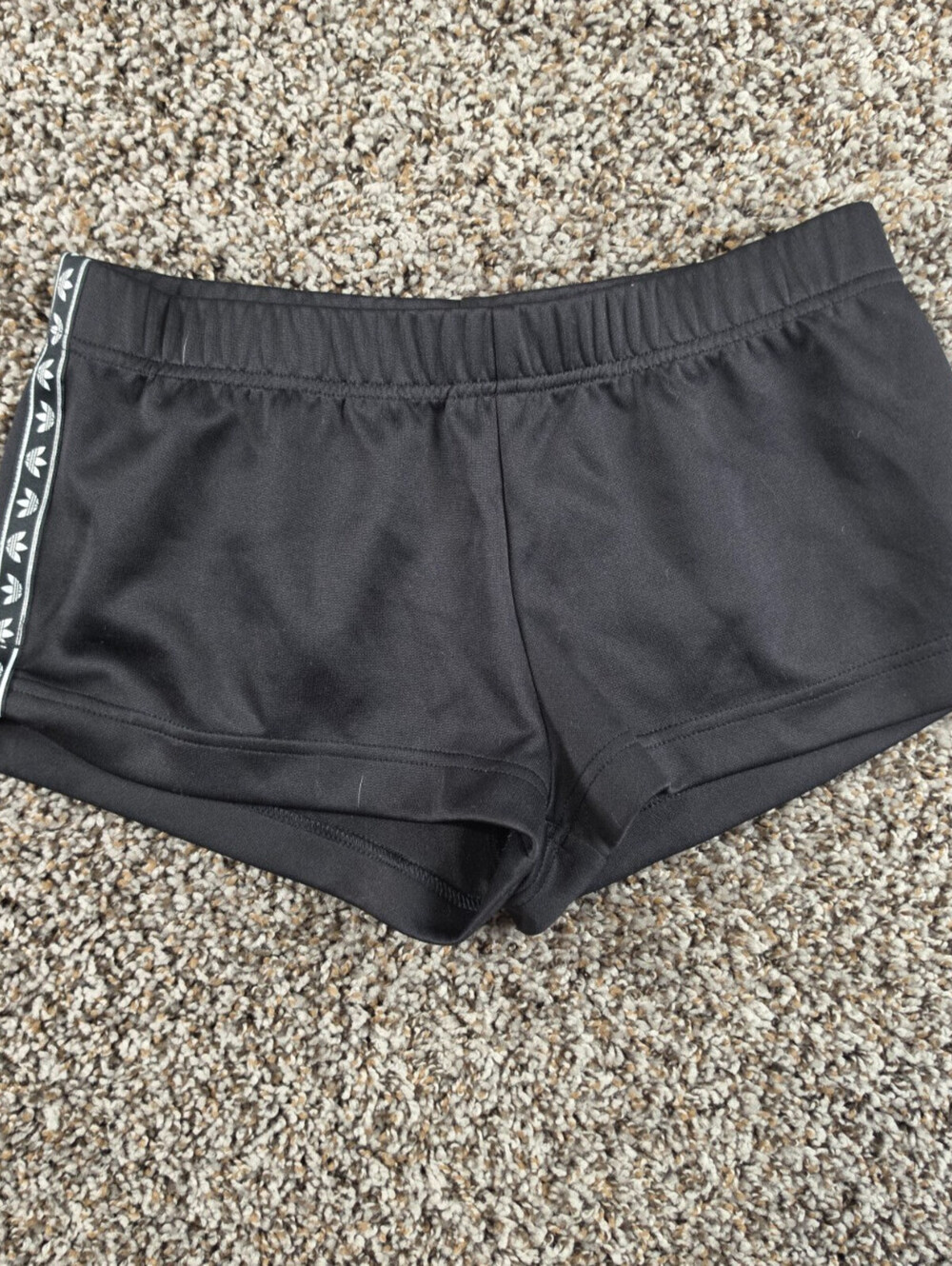 Vintage Y2K Adidas Womens Sz S Shortie Shorts Sweatshorts Black White